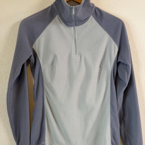Columbia Sportswear Company Sweaters - Columbia Colorblock Fleece 1/4 Zip Sweater Artic Air Blue Women's Sz M Gorpcore